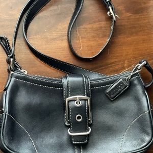 Coach Black leather crossbody bag